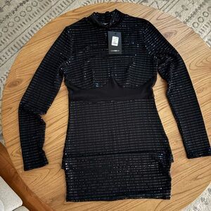 Fashion Nova Black Sequin Dress